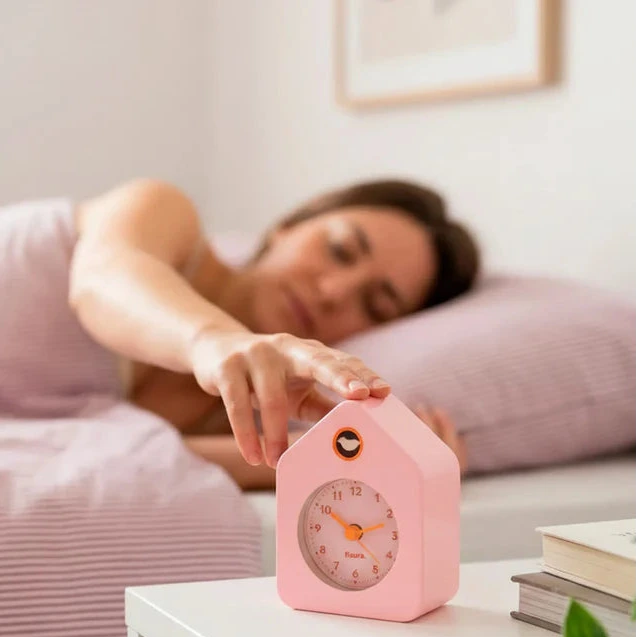 Pink Mini House Alarm Clock