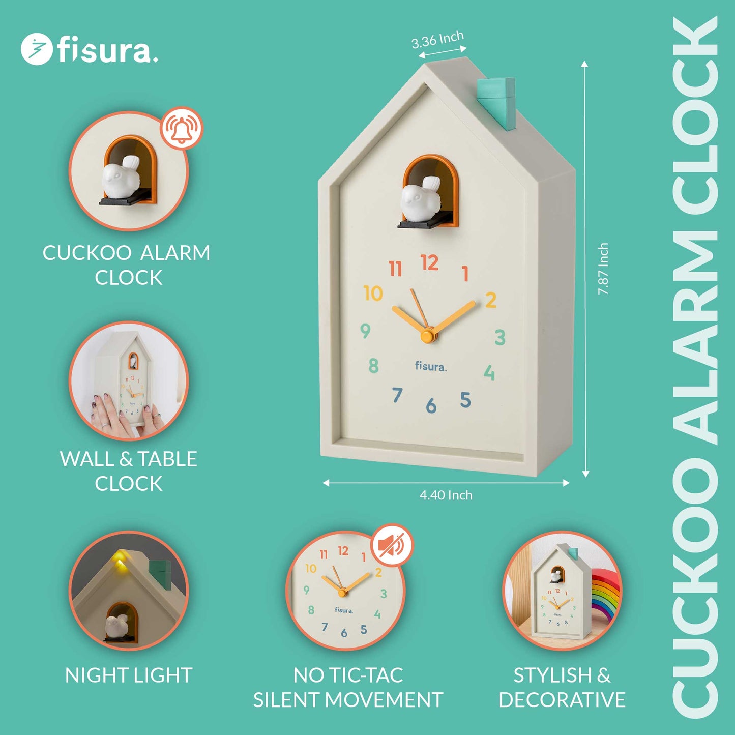 Multicolored House Cuckoo Alarm Clock