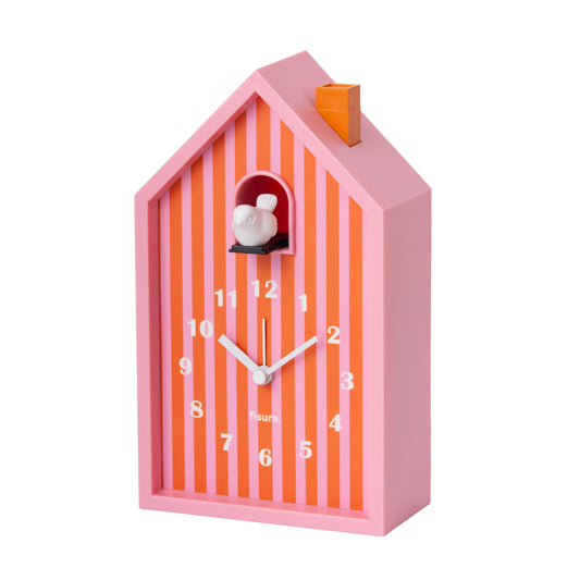 Orange and Pink House Cuckoo Alarm Clock