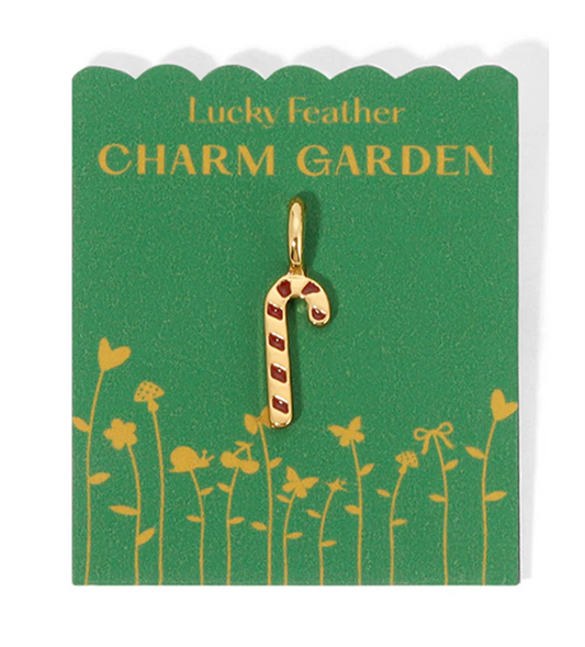 Candy Cane Charm Garden Gold Charm