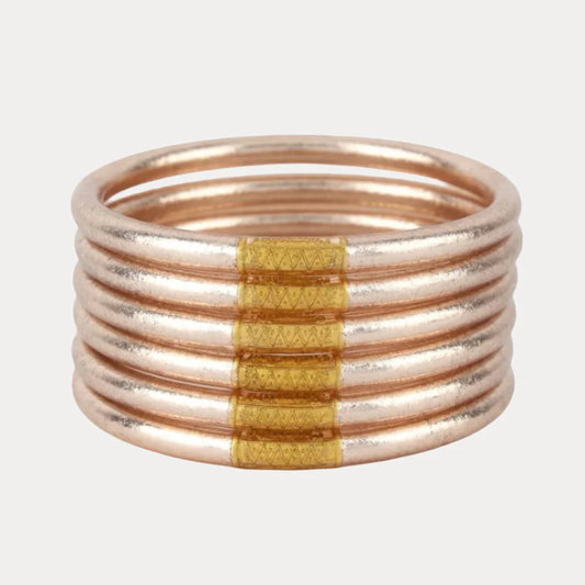 Champagne All Weather Bangles Set of 6 Serenity Prayer
