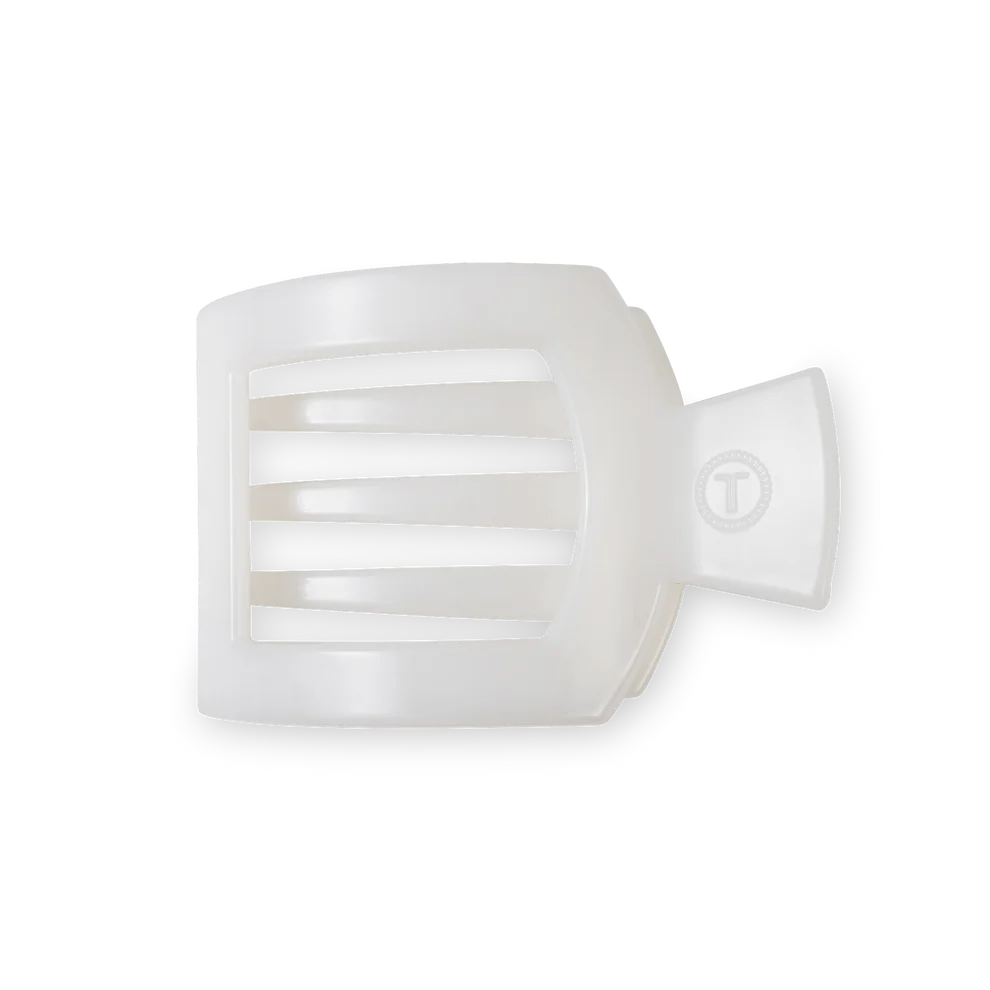 Coconut White Small Flat Square Hair Clip