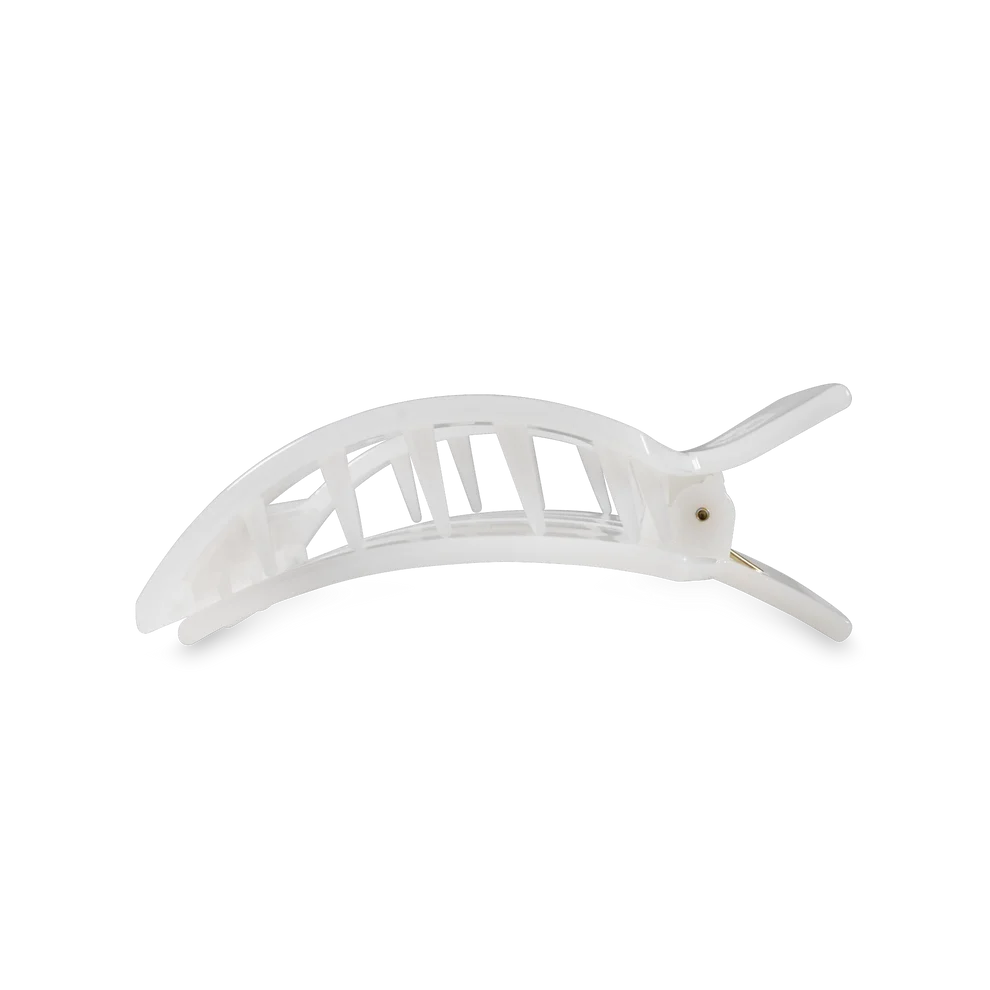 Coconut White Small Flat Square Hair Clip