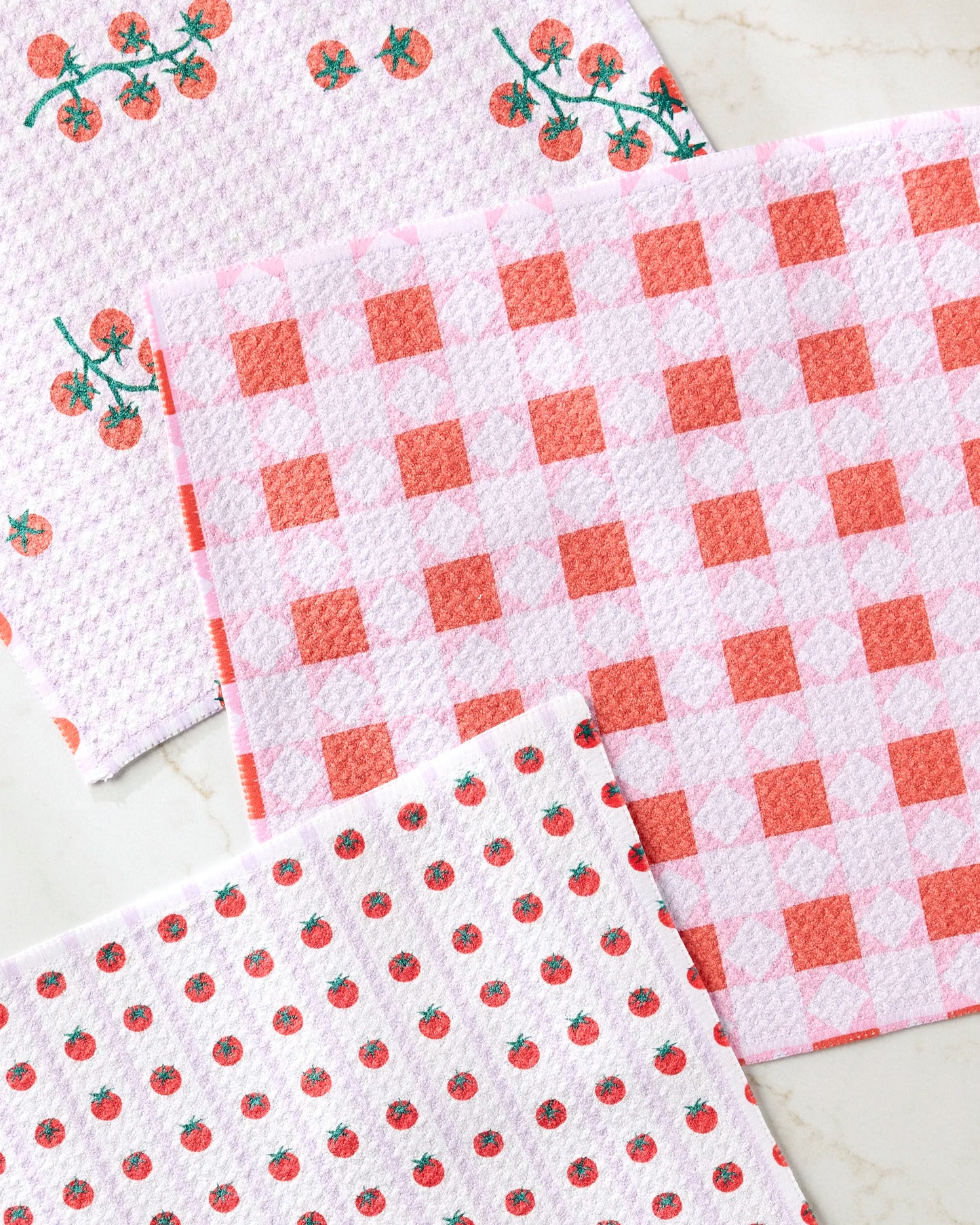 Quilt Tomato Harvest Dishcloth Set of 3