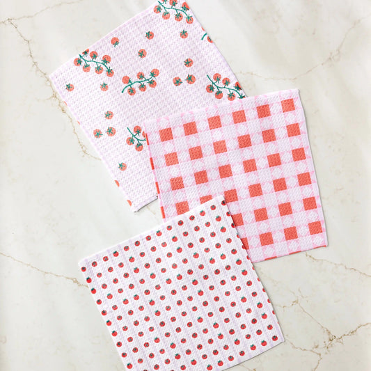 Quilt Tomato Harvest Dishcloth Set of 3