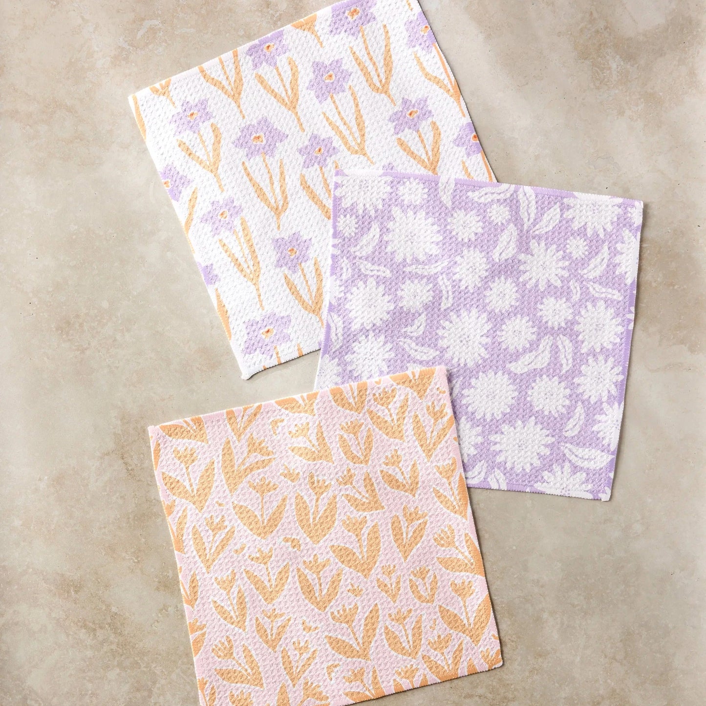 Spring Flowers Dishcloth Set of 3