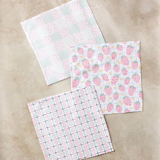 Spring Picnic Day Dishcloth Set of 3