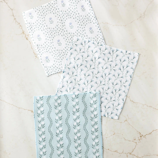 Trailing Farmhouse Florals Dishcloth Set of 3
