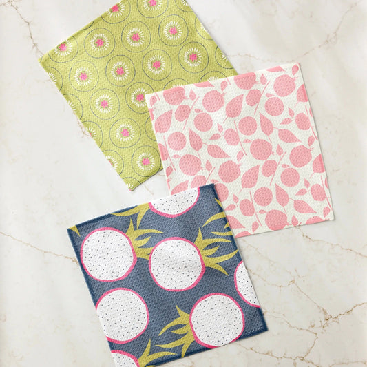 Tropical Fruit Dishcloth Set of 3