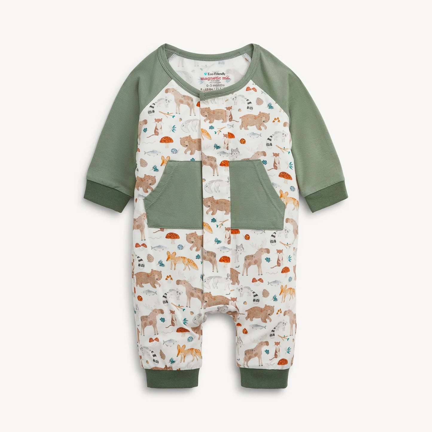 Wonderful Wildlife Magnetic L/S Side Pocket Romper