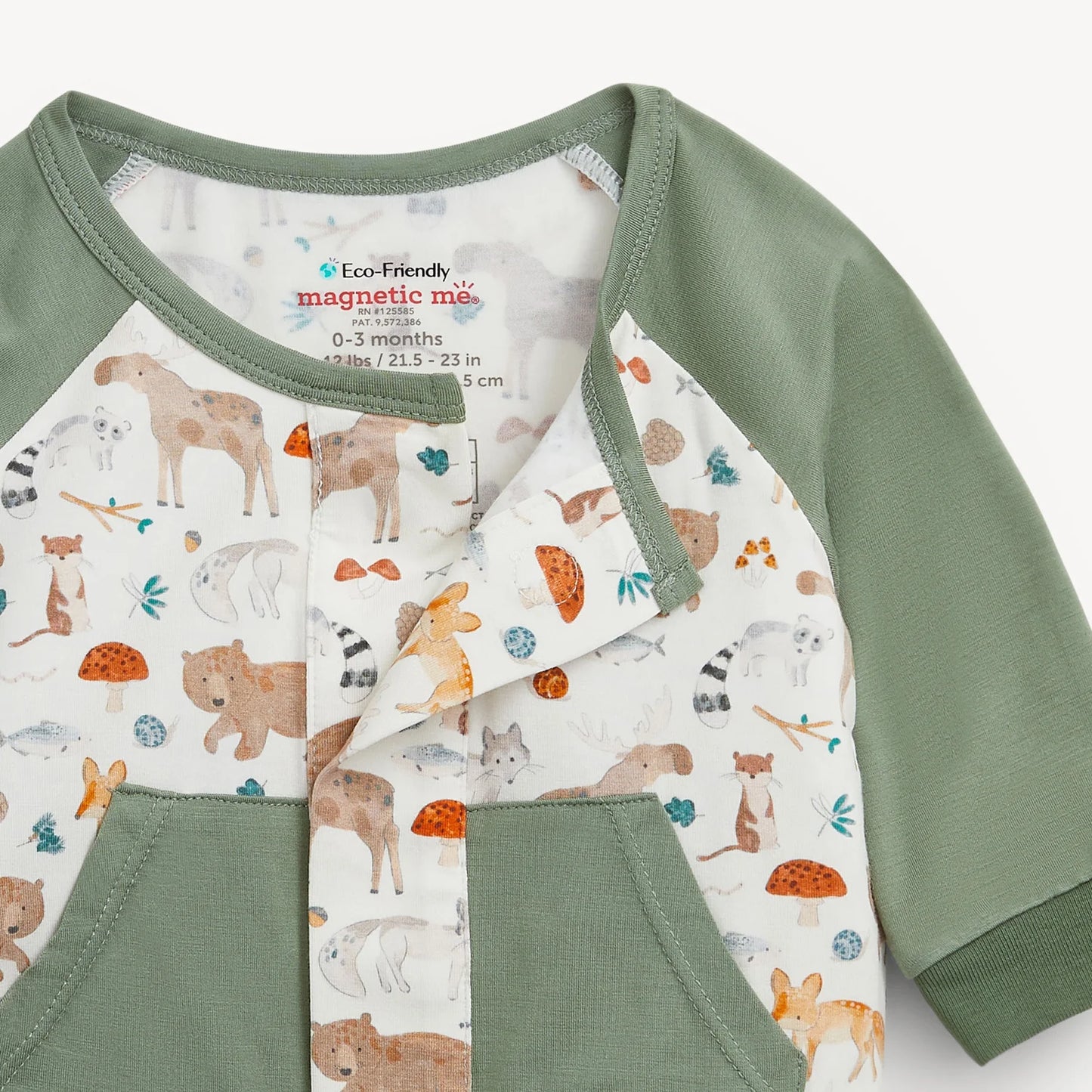 Wonderful Wildlife Magnetic L/S Side Pocket Romper