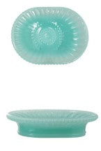 Blue Embossed Milk Glass Soap Dish