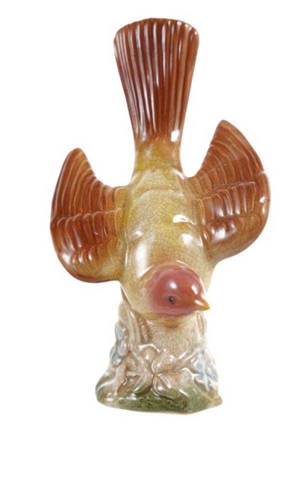 Hand-Painted Vintage Reproduction Bird Brown & Yellow