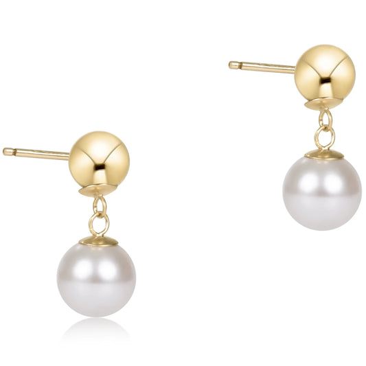 Classic 10mm Ball Drop Stud Pearl