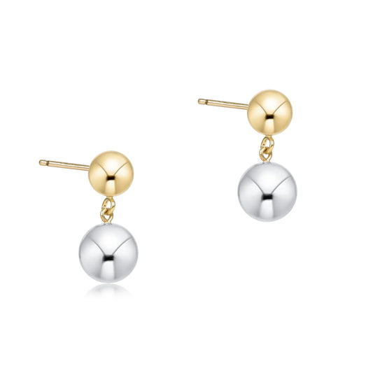 Classic 8mm Ball Drop Stud Mixed Metal