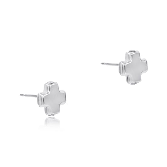 Signature Cross Sterling Stud Earrings