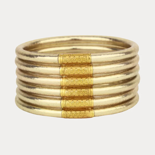Etoile Soft Gold All Weather Bangles Set of 6 Serenity Prayer