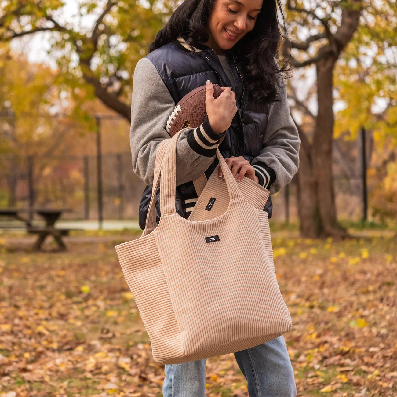 Scout Day Out Putty Corduroy Tote