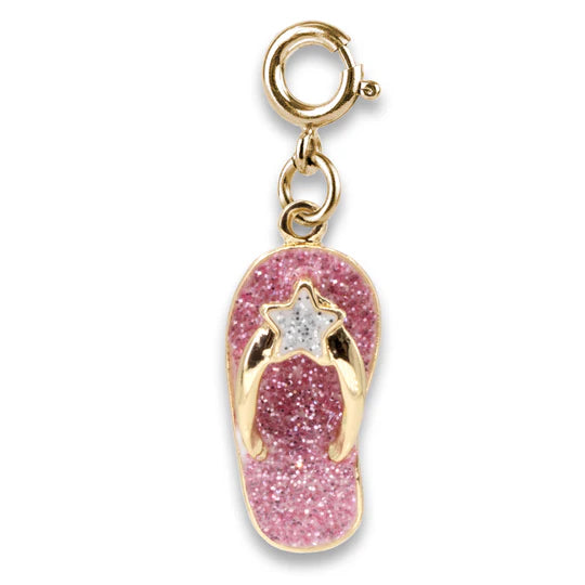 Gold Glitter Flip Flop Charm