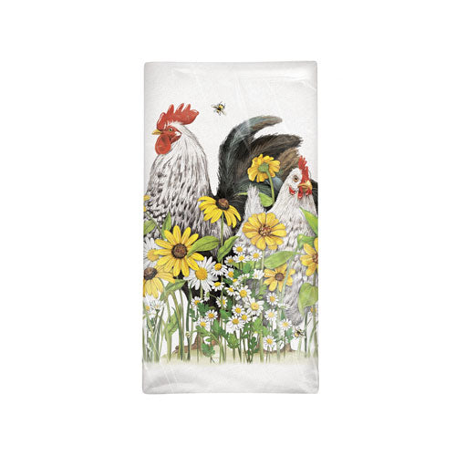 Flower Chickens Towel