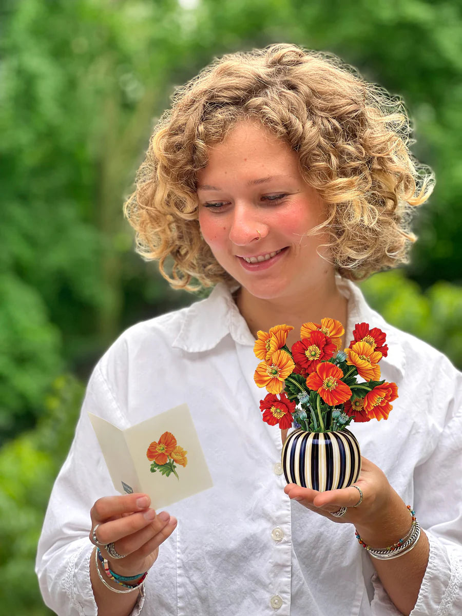 Mini French Poppies Pop-up Card