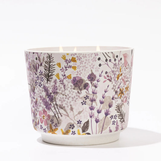 Lavender Patterned 3 Wick Candle