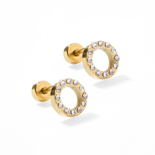 Lainey Gold Screwback Stud Earrings
