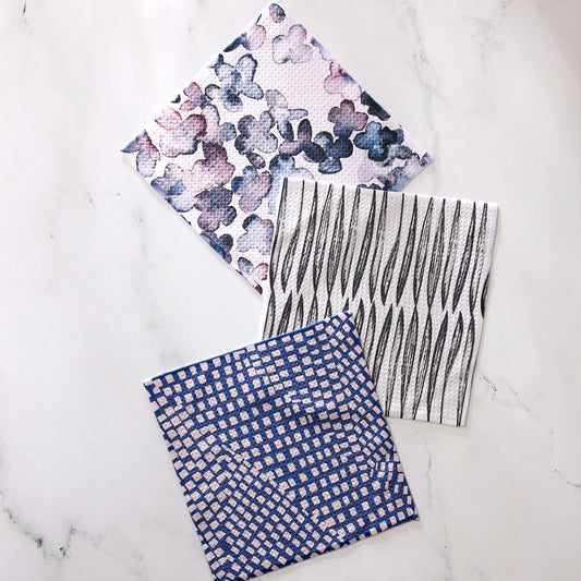 Tiny Petals Dishcloth Set of 3