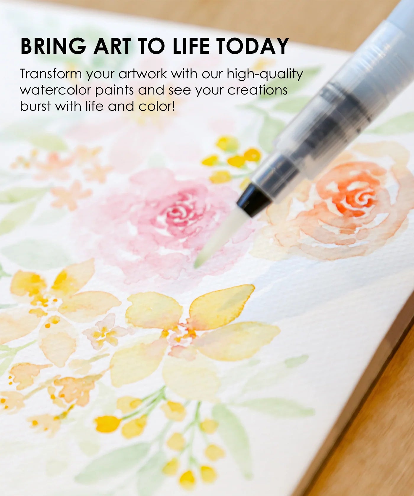 Watercolor Pocket Set of 12 with Brush Essential Colors