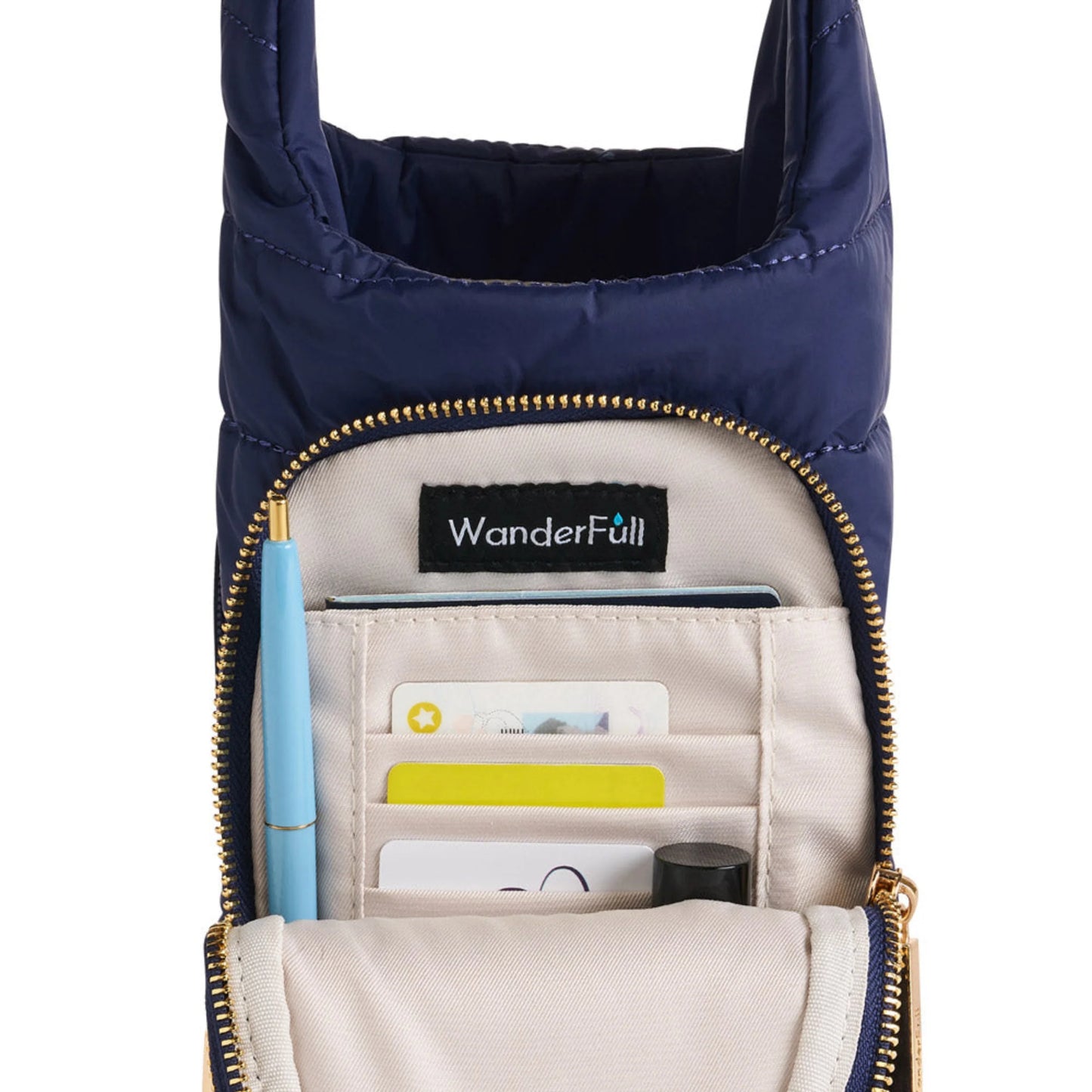 HydroBag Handle Navy Matte with Solid Vegan Leather Strap