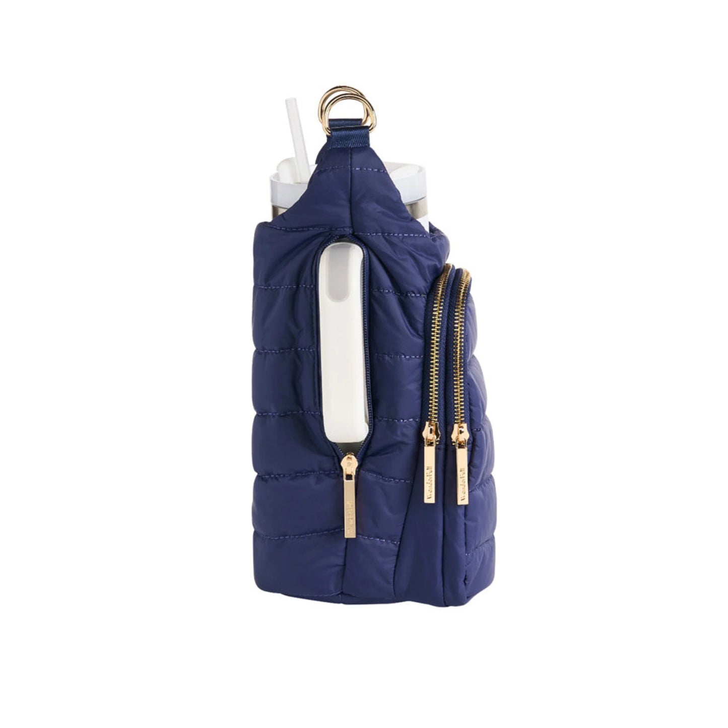 HydroBag Handle Navy Matte with Solid Vegan Leather Strap