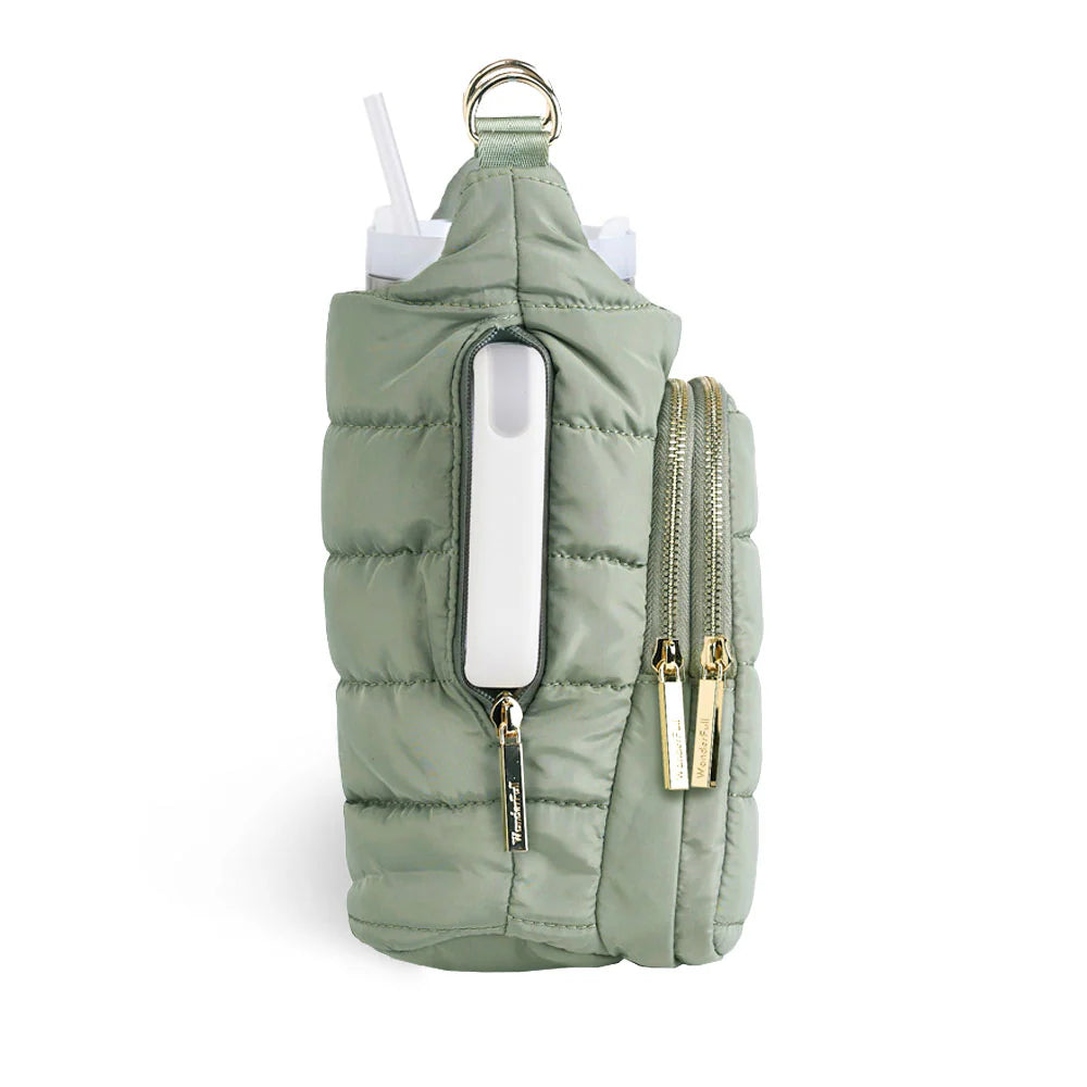 HydroBag Handle Sage Green with Solid Vegan Leather Trimmed Strap