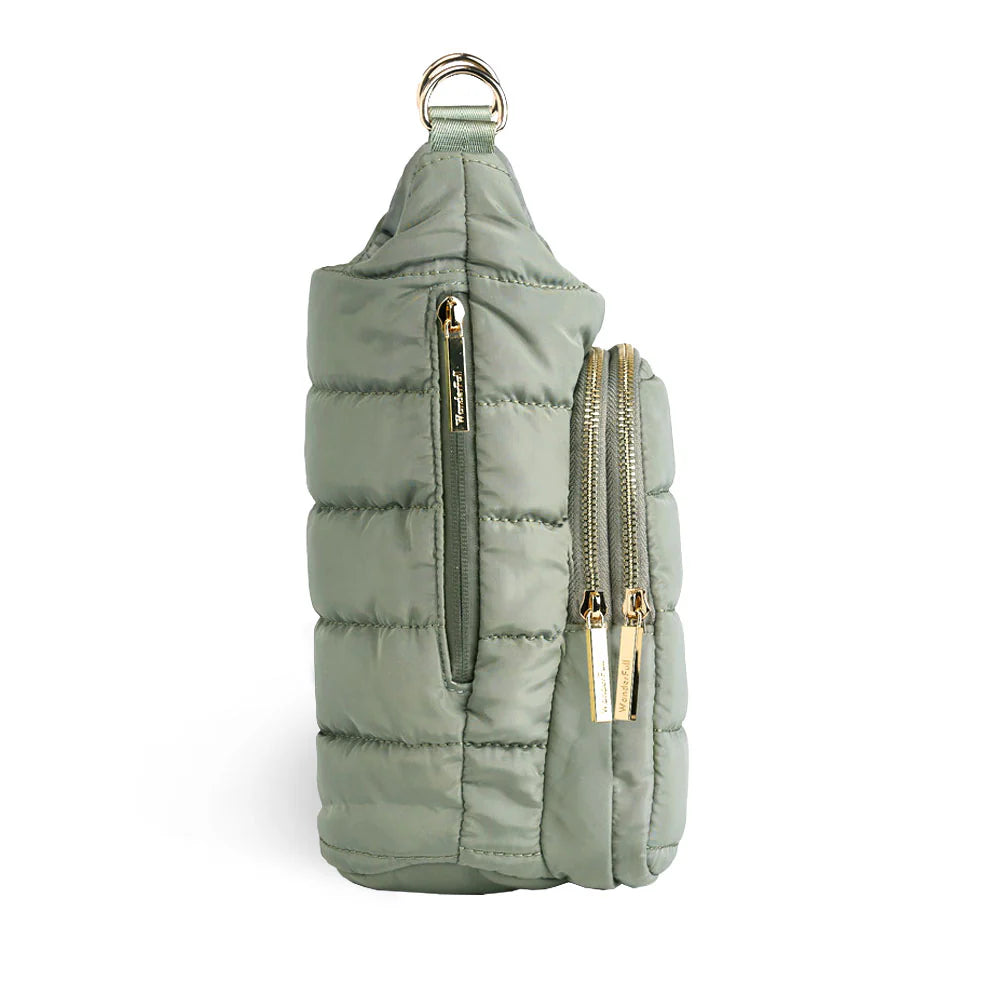 HydroBag Handle Sage Green with Solid Vegan Leather Trimmed Strap
