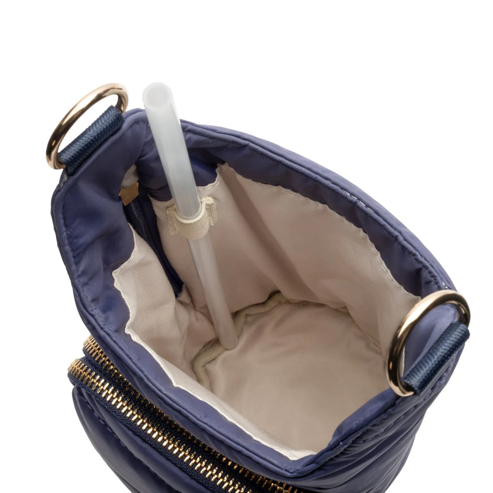 HydroBag Handle Navy Matte with Solid Vegan Leather Strap