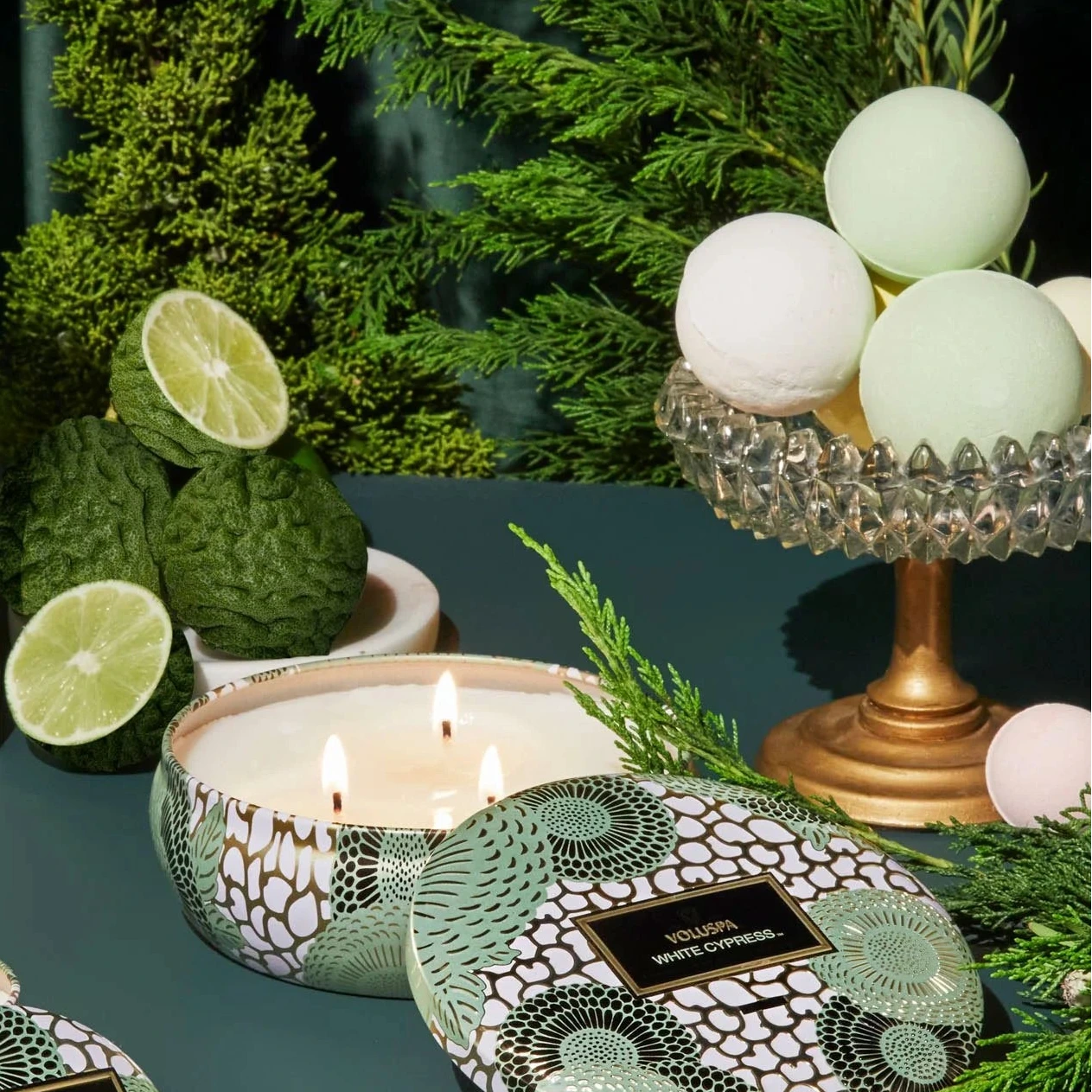 White Cypress 3 Wick Tin Candle
