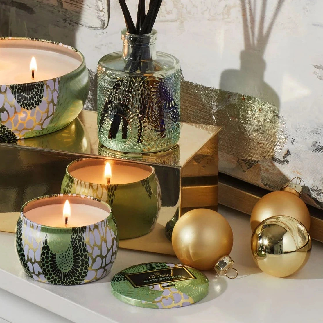 White Cypress Mini Tin Candle