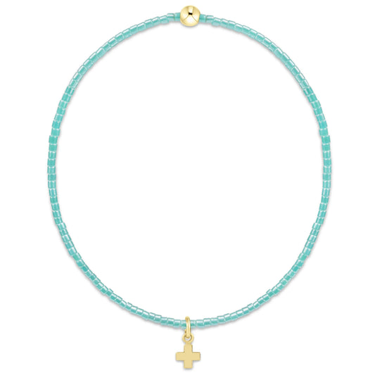 Hope Classic Sea Glass Bracelet Signature Cross Small Gold Charm