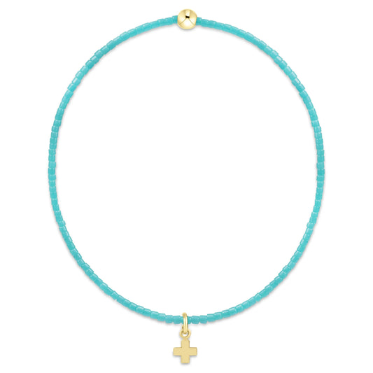 Hope Classic Turquoise Bracelet Signature Cross Small Gold Charm
