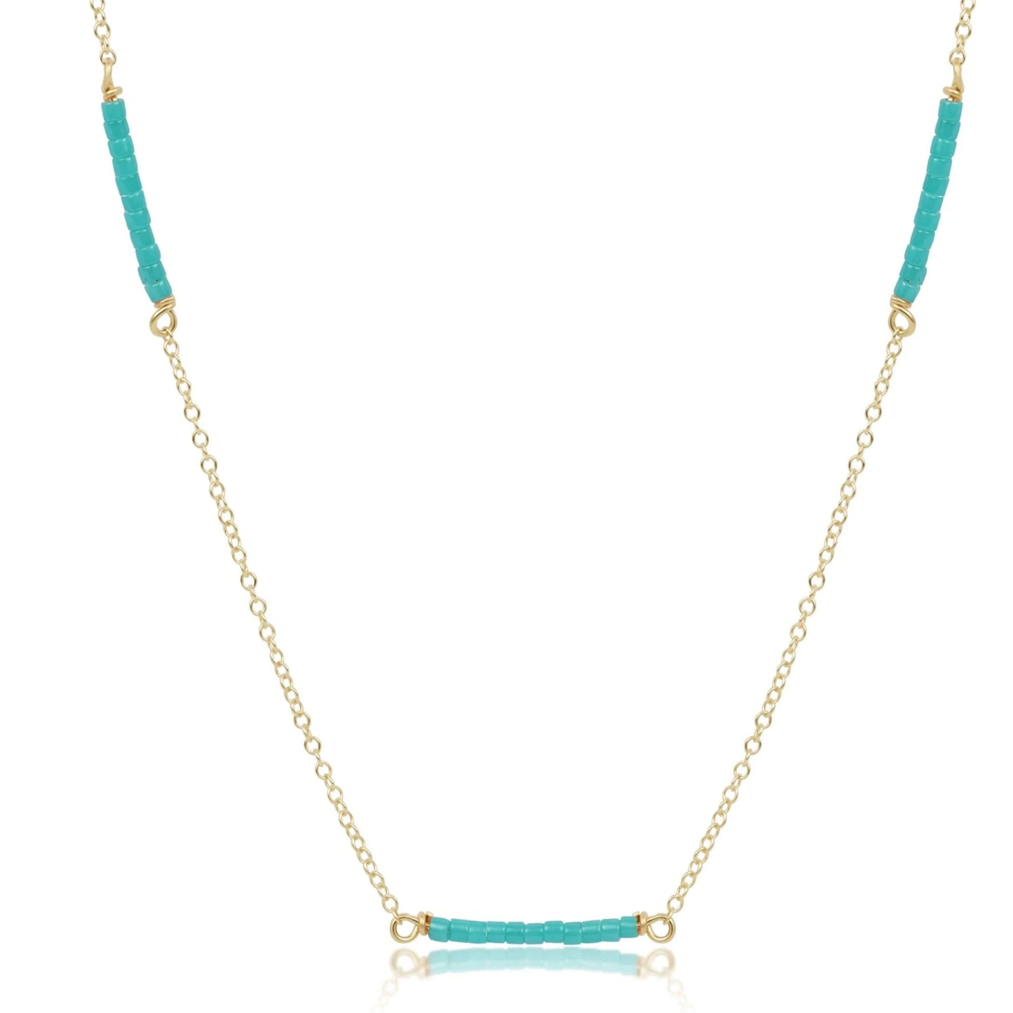 15" Choker Simplicity Chain Gold Hope Bliss Turquoise