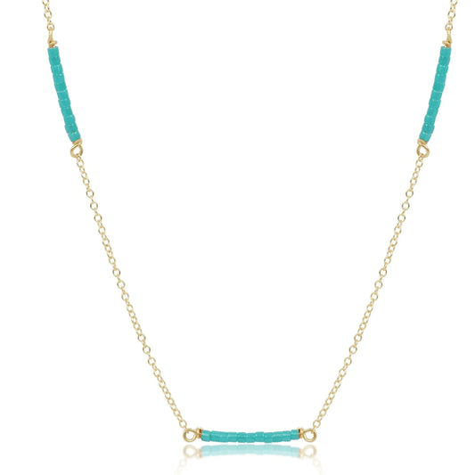 15" Choker Simplicity Chain Gold Hope Bliss Turquoise