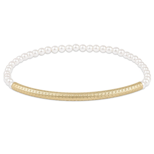 Bliss Bar Textured Pearl 3mm Bracelet