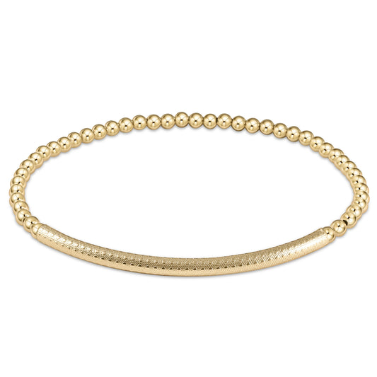 Extends Bliss Bar Textured 3mm Bead Bracelet Gold