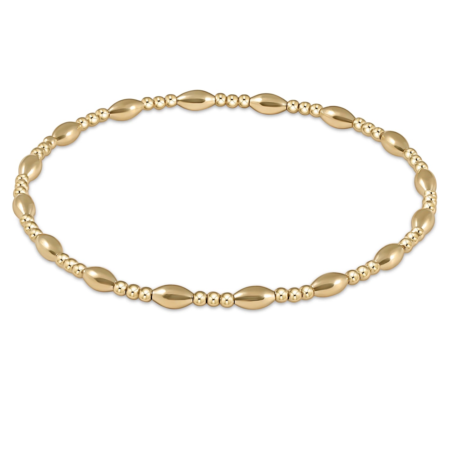 Extends Harmony Sincerity Pattern 2mm Bead Bracelet Gold