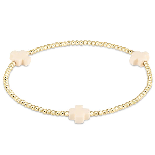 Off-White Signature Cross 2mm Gold Bracelet