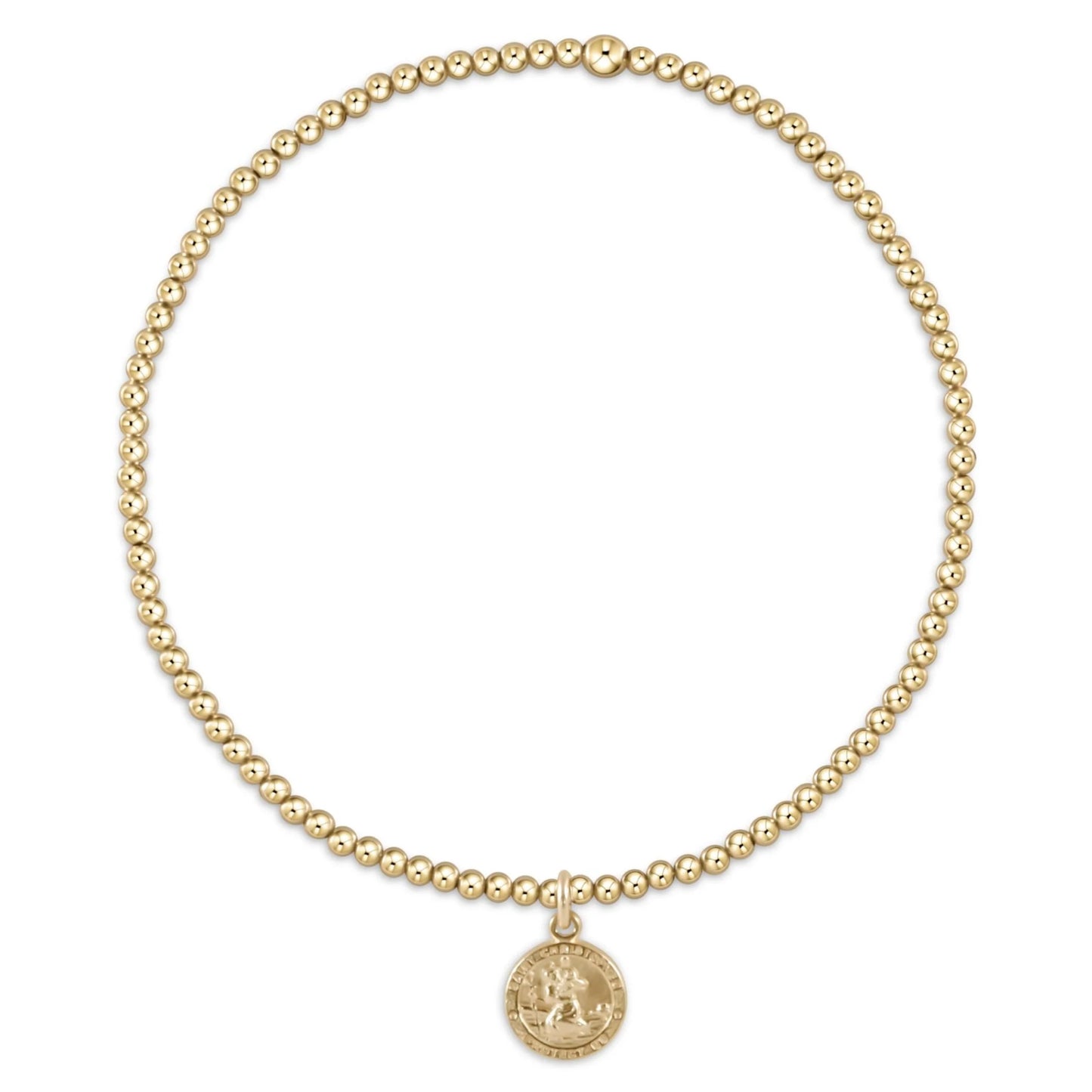 Classic Gold 2mm Bracelet - Protection Small Gold Disc