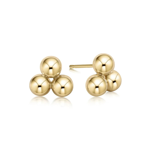Classic Cluster Stud 6mm Gold Earrings