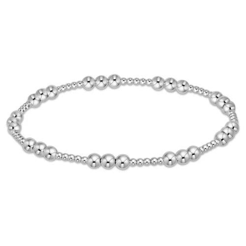 Classic Joy Pattern 4mm Bead Bracelet Sterling