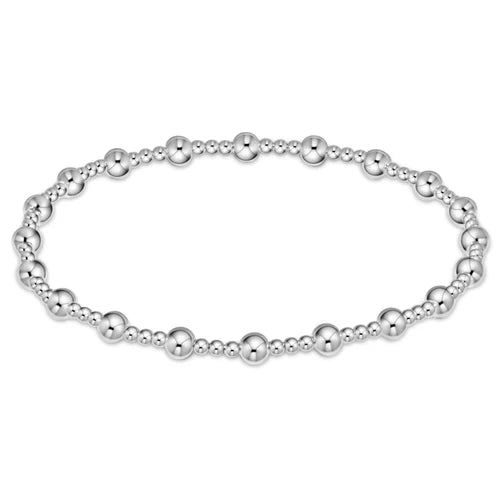 Classic Sincerity Pattern 4mm Bead Bracelet Sterling