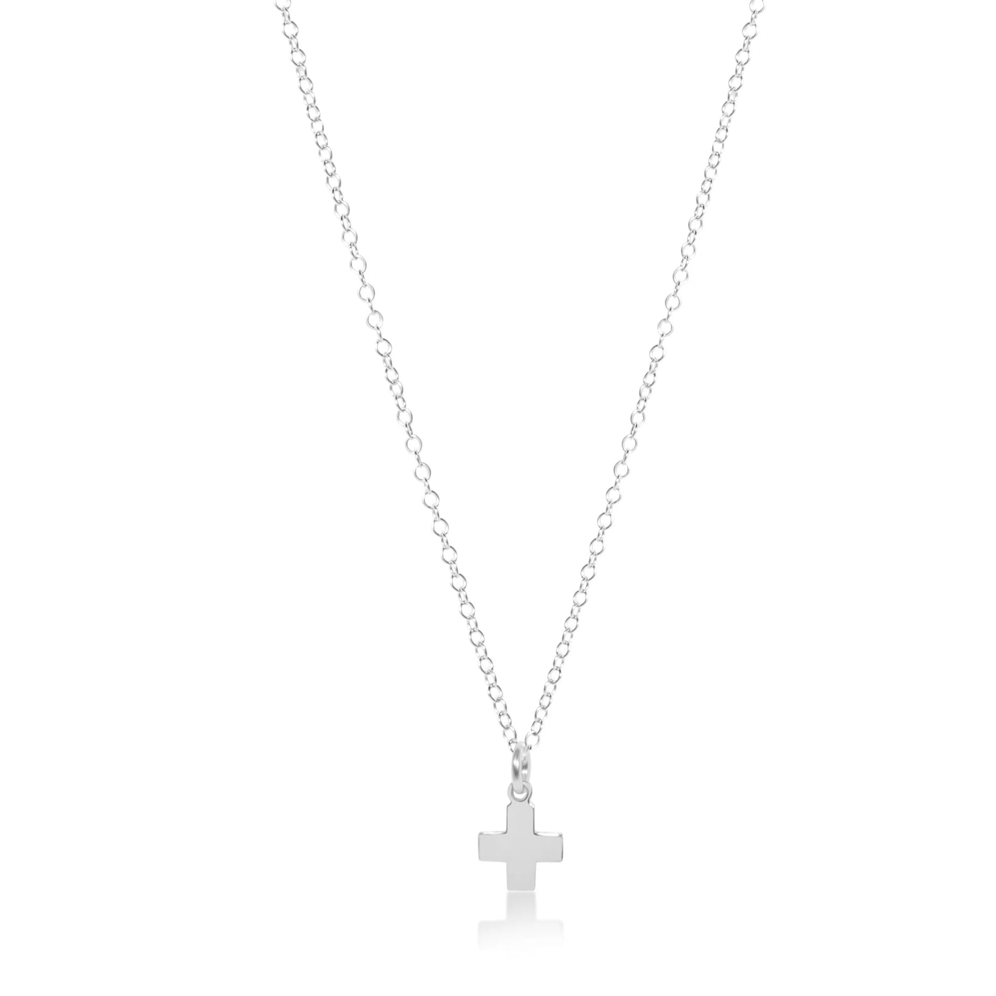 16" Necklace Sterling Signature Cross Sterling Charm