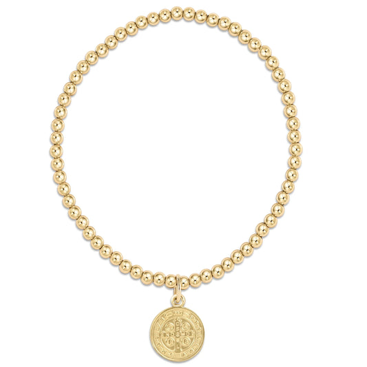 Classic Gold 3mm Bracelet - Blessing Gold Disc